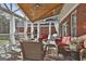 Inviting covered back porch with comfortable seating and stylish curtains at 395 W Mcintosh Rd, Brooks, GA 30205