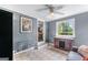Bright sun room with a window view, tiled floor, neutral paint and ceiling fan at 3778 Berdon Ln, Decatur, GA 30034
