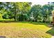 Spacious backyard featuring lush green grass and mature trees surrounding a well-maintained lawn at 195 Youngs Cir, Fayetteville, GA 30215