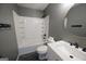 Bathroom featuring updated vanity, shower/tub, and sleek finishes at 1204 Bent Creek Dr, Mcdonough, GA 30252