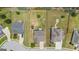 Bird's eye view of the backyard showing large grassy areas and backyard features at 206 Roundwood Way, Peachtree City, GA 30269