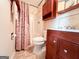 Well-maintained bathroom featuring a shower, toilet, vanity, and mirror at 1183 Iron Gate Blvd, Jonesboro, GA 30238