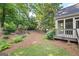 Backyard featuring a patio and lush greenery that offers an inviting outdoor retreat at 795 Lake Medlock, Alpharetta, GA 30022