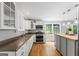 Kitchen showcasing white cabinets, wood countertops, modern appliances, and hardwood floors at 98 Maddox Dr, Mcdonough, GA 30252