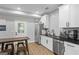 Modern kitchen featuring white cabinets, stainless steel appliances, and a functional center island with seating at 1174 Princess Sw Ave, Atlanta, GA 30310