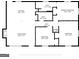 Layout with dimensions of the kitchen, living room, two bedrooms, two bathrooms, hall, and laundry area at 438 Punkintown Rd, Villa Rica, GA 30180