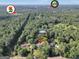 Aerial view showcasing the house nestled among lush greenery, highlighting its serene and private setting at 437 Mays Rd, Stockbridge, GA 30281