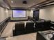 Home theater featuring tiered seating, a large screen and custom millwork at 2643 Edgewater Ct, Jonesboro, GA 30236