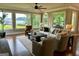 Spacious living room with large windows offering scenic waterfront views and a cozy seating arrangement at 2643 Edgewater Ct, Jonesboro, GA 30236