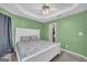 Comfortable bedroom with plush carpet, white accents, and soothing green walls at 136 Glynn Addy Dr, Stockbridge, GA 30281