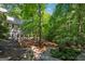 Serene backyard view showcases lush greenery surrounding the property providing a private outdoor space at 508 Hastings Dr, Peachtree City, GA 30269