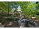 Inviting backyard patio with a firepit surrounded by seating, perfect for outdoor gatherings at 508 Hastings Dr, Peachtree City, GA 30269