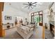 Bright and spacious living room with open layout and fireplace feature at 508 Hastings Dr, Peachtree City, GA 30269