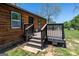 Back deck featuring wood-tone construction and a covered area. Provides great outdoor living space at 1919 101 S Hwy, Temple, GA 30179