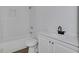 A sleek bathroom with a shower/tub combo and a modern vanity with a black faucet at 1226 Byewood Sw Ln, Atlanta, GA 30310