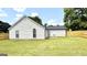 The backyard features lush green grass, new fencing, and the rear exterior of the home at 6638 Creek Turn Dr, Rex, GA 30273