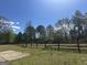View of fenced-in backyard bordered by woods on a clear and sunny day at 2534 Highway 155 N, Mcdonough, GA 30252