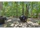 Exterior backyard with BBQ, table, and tree coverage at 15 Skipton Ct, Sharpsburg, GA 30277
