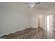 Bedroom with hardwood floors, vaulted ceiling, ceiling fan, and closet at 2576 Abbotts Glen Nw Dr, Acworth, GA 30101