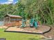 Community playground with slides, climbing structures, and a gazebo, providing outdoor play area at 335 S Satinwood Pl, Roswell, GA 30076