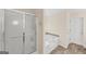 Bright bathroom features a glass shower and separate soaking tub at 1625 Clark Lake Nw, Acworth, GA 30102