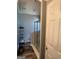 Modern bathroom featuring a glass enclosed shower, wood-look flooring, and painted in a soothing gray tone at 740 Pebble Blvd, Covington, GA 30016