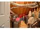 Attic view of rafters, ductwork, and storage items at 185 Newfield Dr, Tyrone, GA 30290