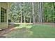 Expansive green backyard with a wooded backdrop, offering a private and tranquil outdoor space at 185 Newfield Dr, Tyrone, GA 30290