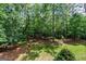 A view of the backyard from the upper deck, highlighting lush trees at 120 Oak Shadow Way, Fayetteville, GA 30215
