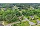 Aerial view of homes in a wooded neighborhood featuring mature trees and manicured lawns, offering privacy at 52 Olivia Ct, Palmetto, GA 30268