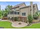 Beautiful backyard featuring a patio with fire pit, screened porch and lush landscaping at 52 Olivia Ct, Palmetto, GA 30268