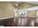 Open-concept living room view showcasing the second story and white kitchen at 108 Donovan Ave, Locust Grove, GA 30248