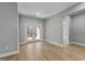 Bright room with double doors leading to the backyard and modern finishes at 296 Deer Creek Run # 11, Moreland, GA 30259
