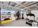 Finished basement exercise room equipped with weights, treadmill, and punching bag for home fitness at 1981 Shalimar Ne Dr, Atlanta, GA 30345