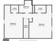 Upstairs floor plan shows bedrooms and bath, offering a clear view of the home's layout and room sizes at 610 Lake Dr, Snellville, GA 30039