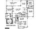 Detailed first-floor plan showcasing kitchen, dining, living room, primary suite, garage, and covered porch at 385 Snead, Fayetteville, GA 30215