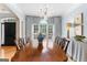 Formal dining room with hardwood floors, large windows, and an elegant chandelier at 1602 Cascade Overlook, Peachtree City, GA 30269