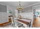 Bright dining room featuring wainscoting and views of the living area at 55 Jolie Ln, Sharpsburg, GA 30277