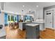 Eat-in kitchen with an island and white cabinets at 55 Jolie Ln, Sharpsburg, GA 30277