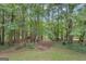 Secluded backyard featuring a canopy of green trees with underbrush at 190 Willow Lake Ln, Sharpsburg, GA 30277