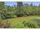 Spacious backyard with lush green grass, mature trees, and well-maintained landscaping at 2975 Hickory Hill Rd, Brooks, GA 30205
