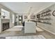 Finished basement with bar, shelving, fireplace, and concrete flooring at 2975 Hickory Hill Rd, Brooks, GA 30205