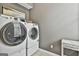 Convenient laundry room equipped with modern washer and dryer, with decorative accents at 2975 Hickory Hill Rd, Brooks, GA 30205