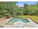 Backyard swimming pool with lounge chairs and umbrellas at 2975 Hickory Hill Rd, Brooks, GA 30205