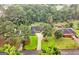 Aerial view of a sprawling property surrounded by lush greenery and mature trees at 7972 Woods Lane, Jonesboro, GA 30236