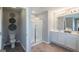Spacious bathroom with double vanity, walk-in shower, and separate toilet area at 2276 Waycross Ln # 21, Dacula, GA 30019
