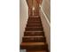 Wooden staircase with sturdy handrail leads to an unfinished upper level at 2142 E Atlanta Rd, Stockbridge, GA 30281