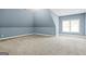 View of the spacious bedroom with blue walls and carpet flooring at 3451 Fairway Dr, College Park, GA 30337