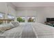Cozy main bedroom featuring a plush bed with soft linens and multiple windows with views of the neighborhood at 185 Central Ave, Fayetteville, GA 30214
