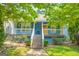 Charming blue home with a welcoming front porch, white railings, and landscaped yard at 638 Mcgruder Ne St, Atlanta, GA 30312